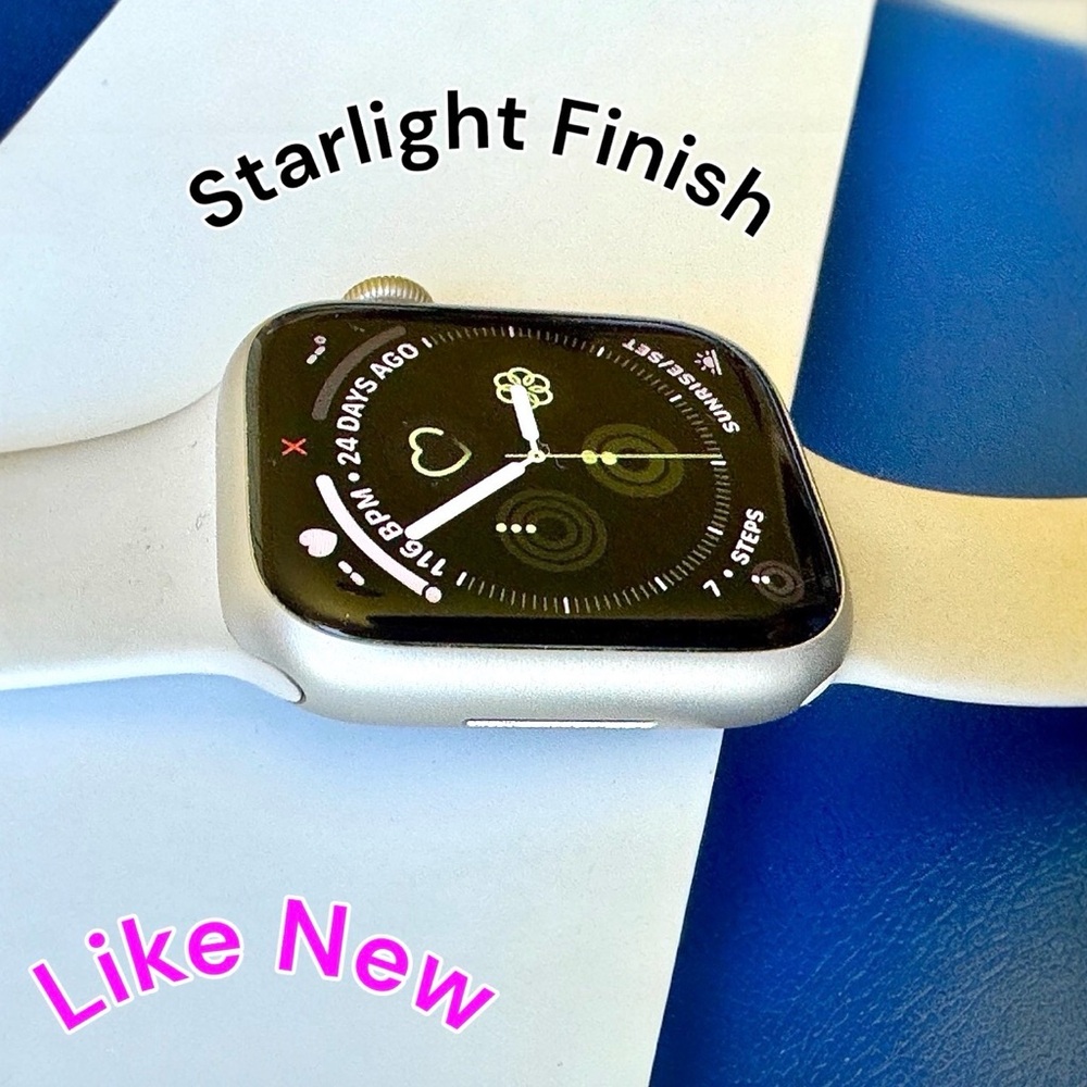 Like New Apple Watch Series 7 – 41mm Starlight Finish - Box, Charger, Bands - Picture 15 of 15